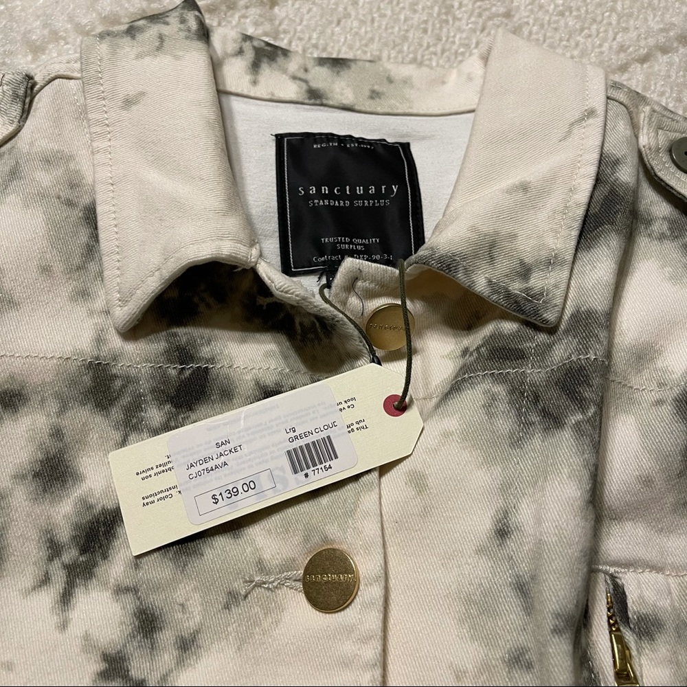Sanctuary Jayden Tie Dye Cotton Blend Trucker Jacket - Picture 6 of 11